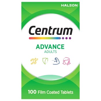 Centrum Advance Adults Film Coated Tablets 100pk