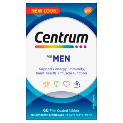 Centrum For Men Film Coated Tablets 60pk