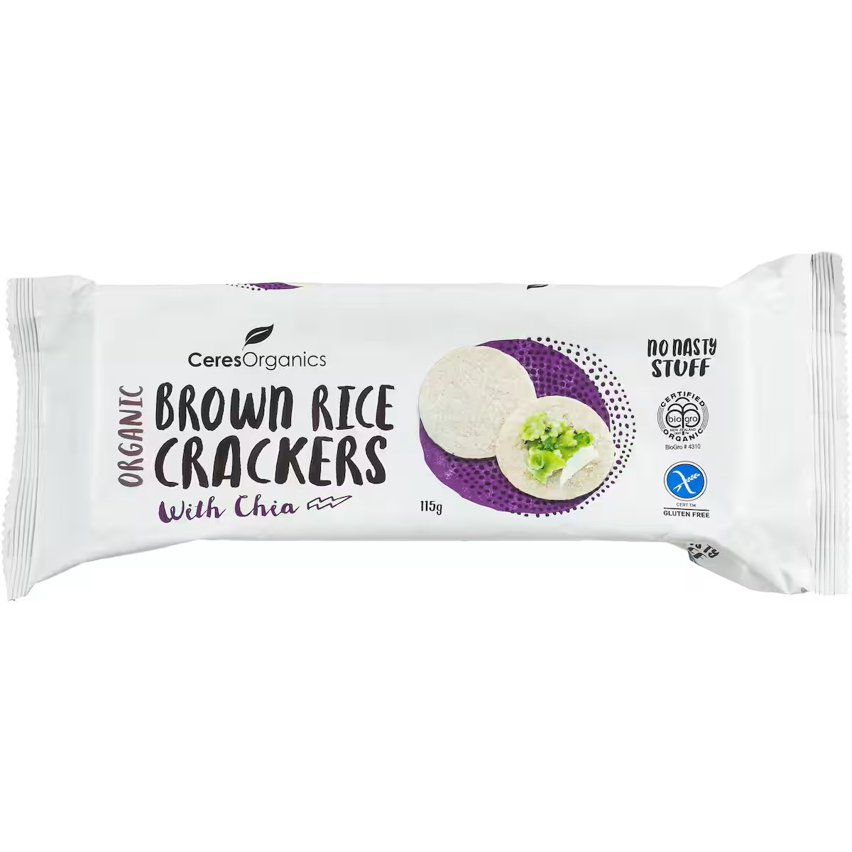 Ceres Organics Organic Chia Brown Rice Crackers 115g
