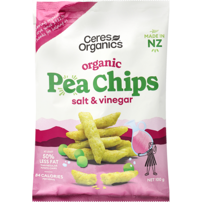 Ceres Organics Salt & Vinegar Pea Chips 100g