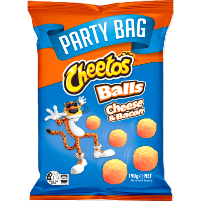 Cheetos Cheese & Bacon Balls Flavoured Corn Snacks 190g