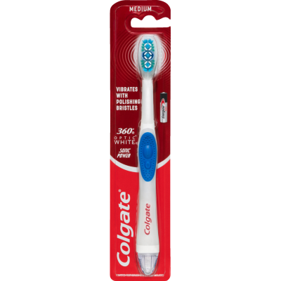 Colgate 360 Optic White Sonic Power Medium Toothbrush 1pk