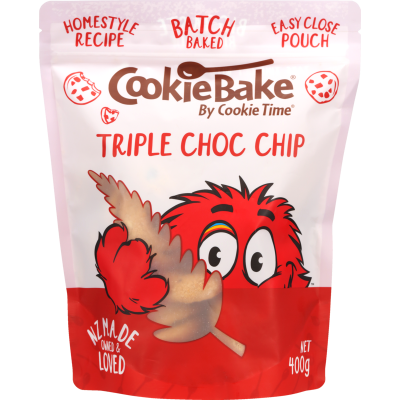 Cookie Time Cookie Bake Triple Choc Chip Cookies 400g