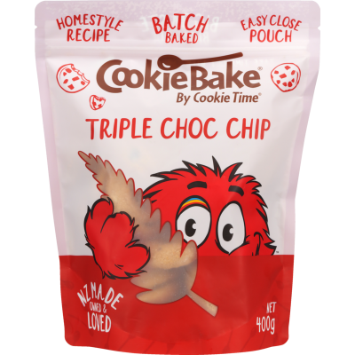Cookie Time Cookie Bake Triple Choc Chip Cookies 400g