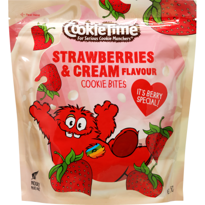 Cookie Time Strawberries & Cream Flavour Cookie Bites 250g
