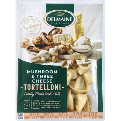 Delmaine Mushroom & Three Cheese Tortelloni Pasta 300g