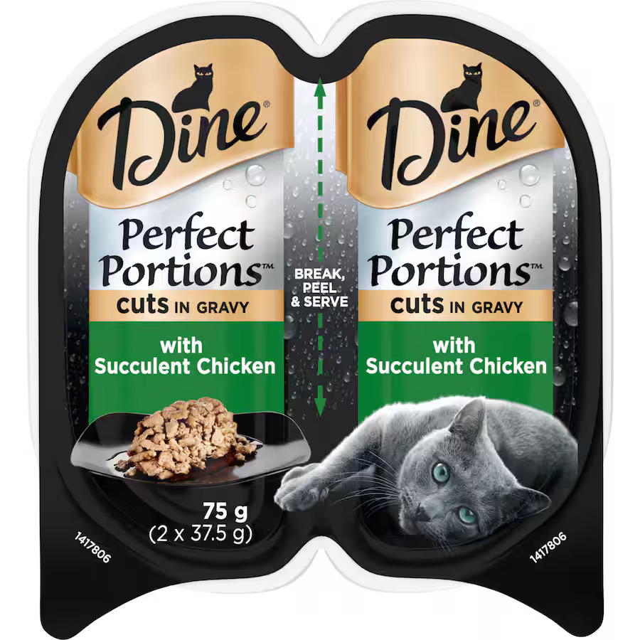 Dine Perfect Portions Cuts In Gravy With Succulent Chicken Wet Cat Food 75g