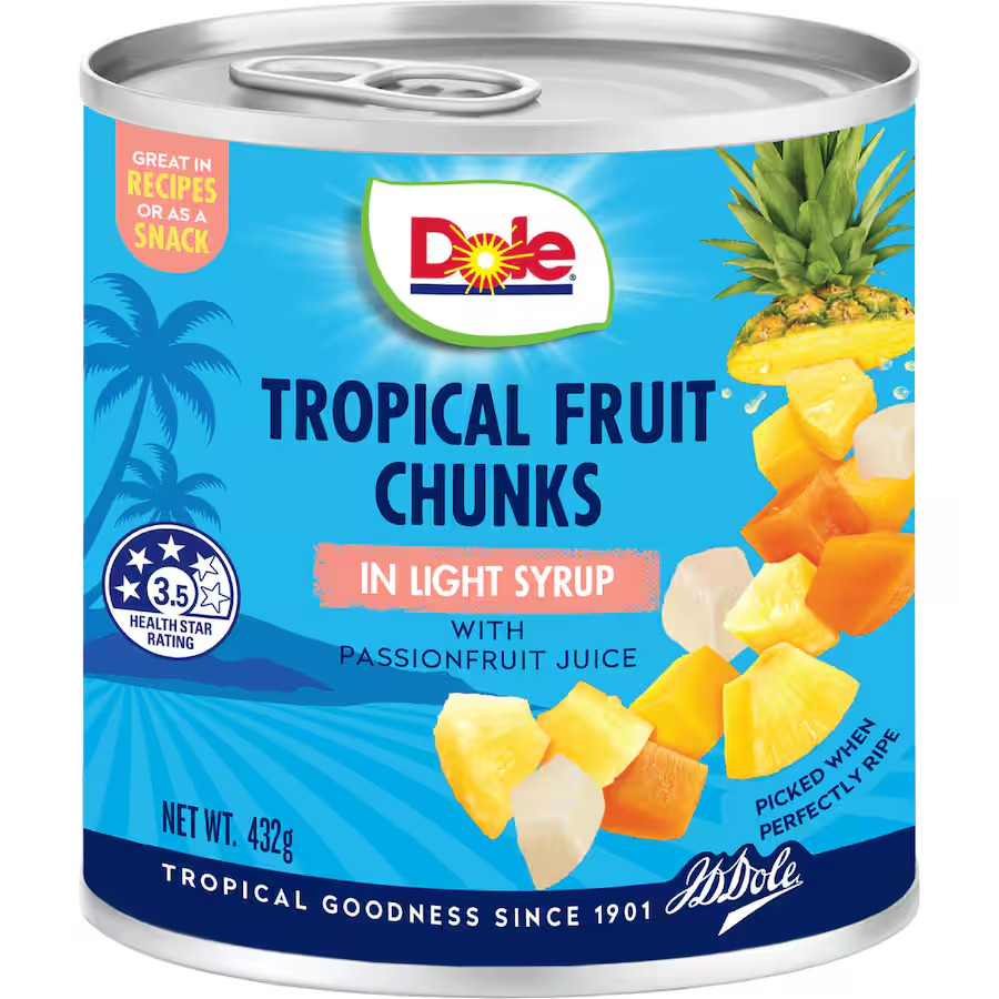 Dole Tropical Fruit Chunks In Light Syrup 432g