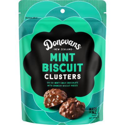 Donovans Mint Biscuit Clusters 150g