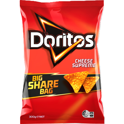 Doritos Cheese Supreme Corn Chips Party Bag Share Pack 300g