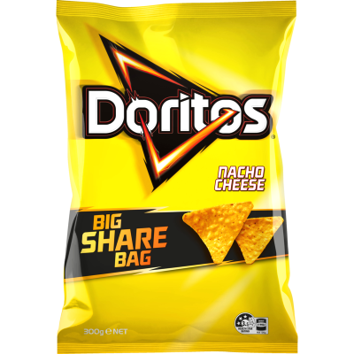 Doritos Nacho Cheese Corn Chips Party Bag Share Pack 300g