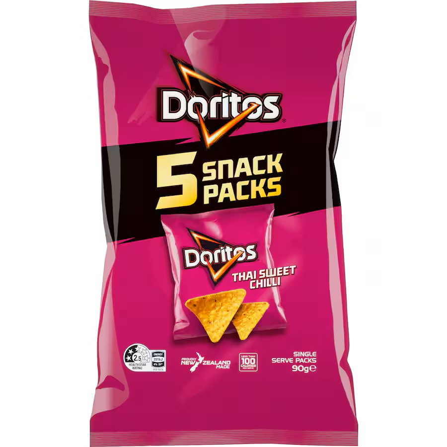 Doritos Thai Sweet Chilli Corn Chips Multipack 5 x 18g
