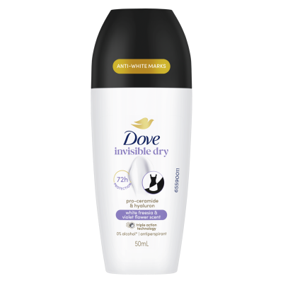 Dove Advanced Care White Freesia Scent 72Hr Antiperspirant Roll On 50ml