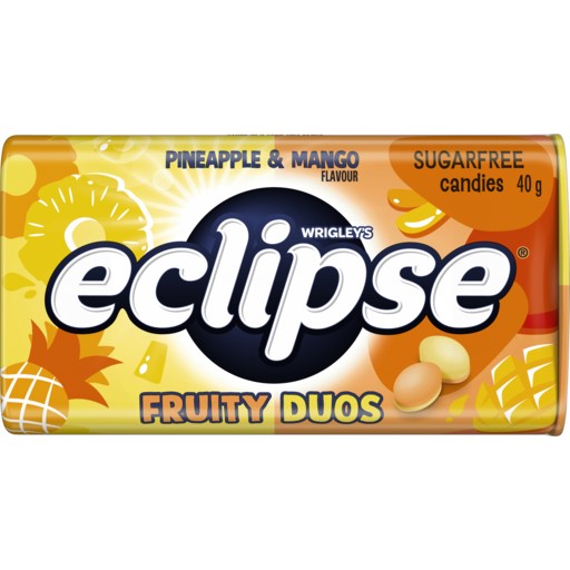Eclipse Fruity Duos Pineapple & Mango Sugarfree Candies 40g