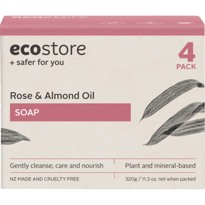 Ecostore Rose & Almond Oil Soap 4 x 80g