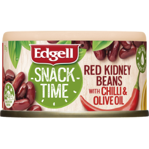 Edgell Snack Time Red Kidney Beans With Chilli & Olive Oil 70g