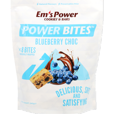 Em's Power Cookies Blueberry Choc Power Bites 8 x 30g