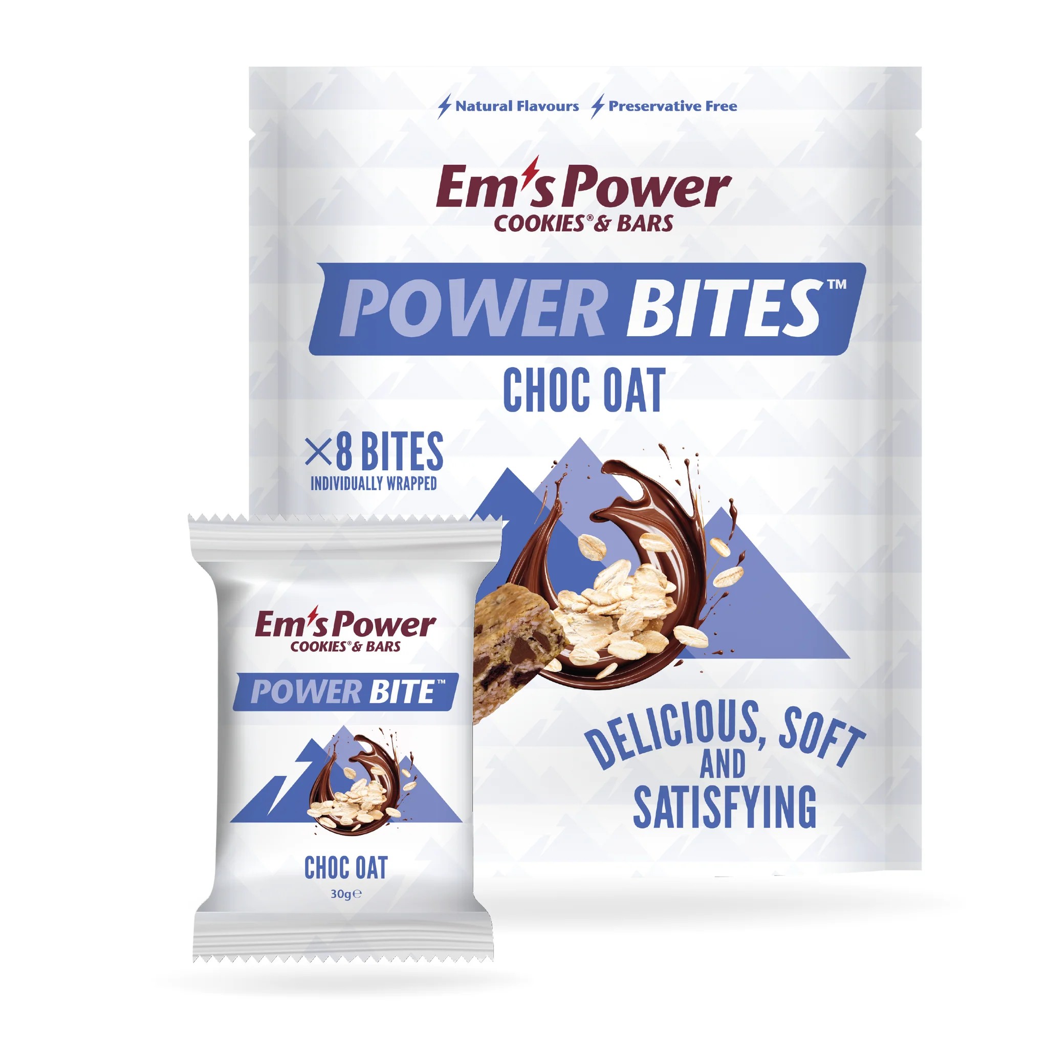 Em's Power Cookies Chocolate Oat Explosion Power Bites 8 x 30g
