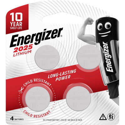 Energizer 2025 Miniature Lithium Coin Battery 4pk