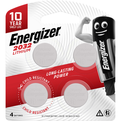 Energizer CR2032 Lithium Coin Battery 4pk