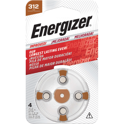 Energizer Hearing Aid AZ312 Battery 4pk