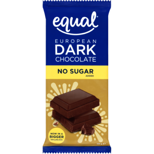 Chocolate Block Equal No Sugar Added Dark 100g