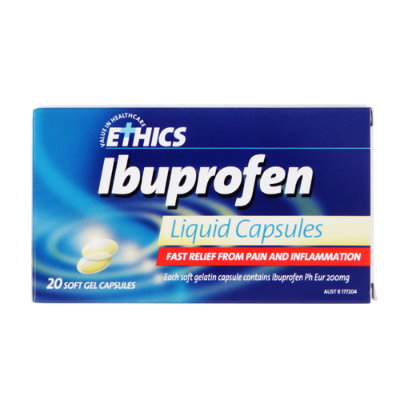 Ethics Ibuprofen Liquid Capsules 20pk