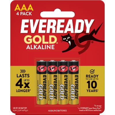 Eveready Gold Alkaline AAA Battery 4pk