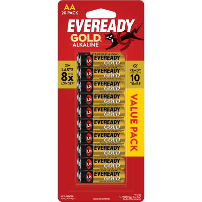 Eveready Gold Alkaline AA Battery 20pk