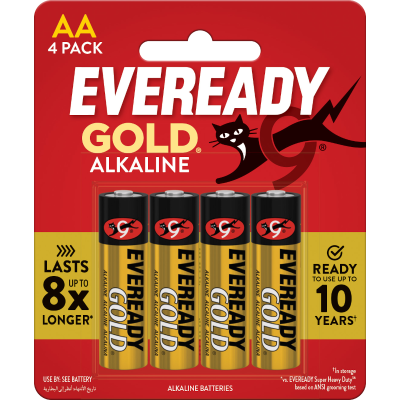 Eveready Gold Alkaline AA Battery 4pk