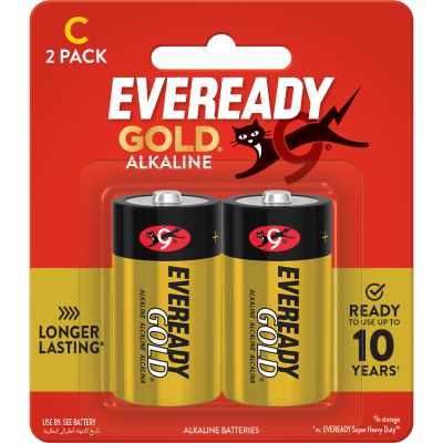 Eveready Gold Alkaline C Battery 2pk