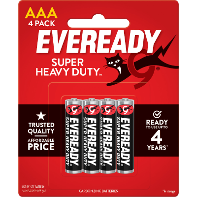 Eveready Super Heavy Duty AAA Battery 4pk