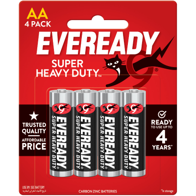 Eveready Super Heavy Duty AA Battery 4pk