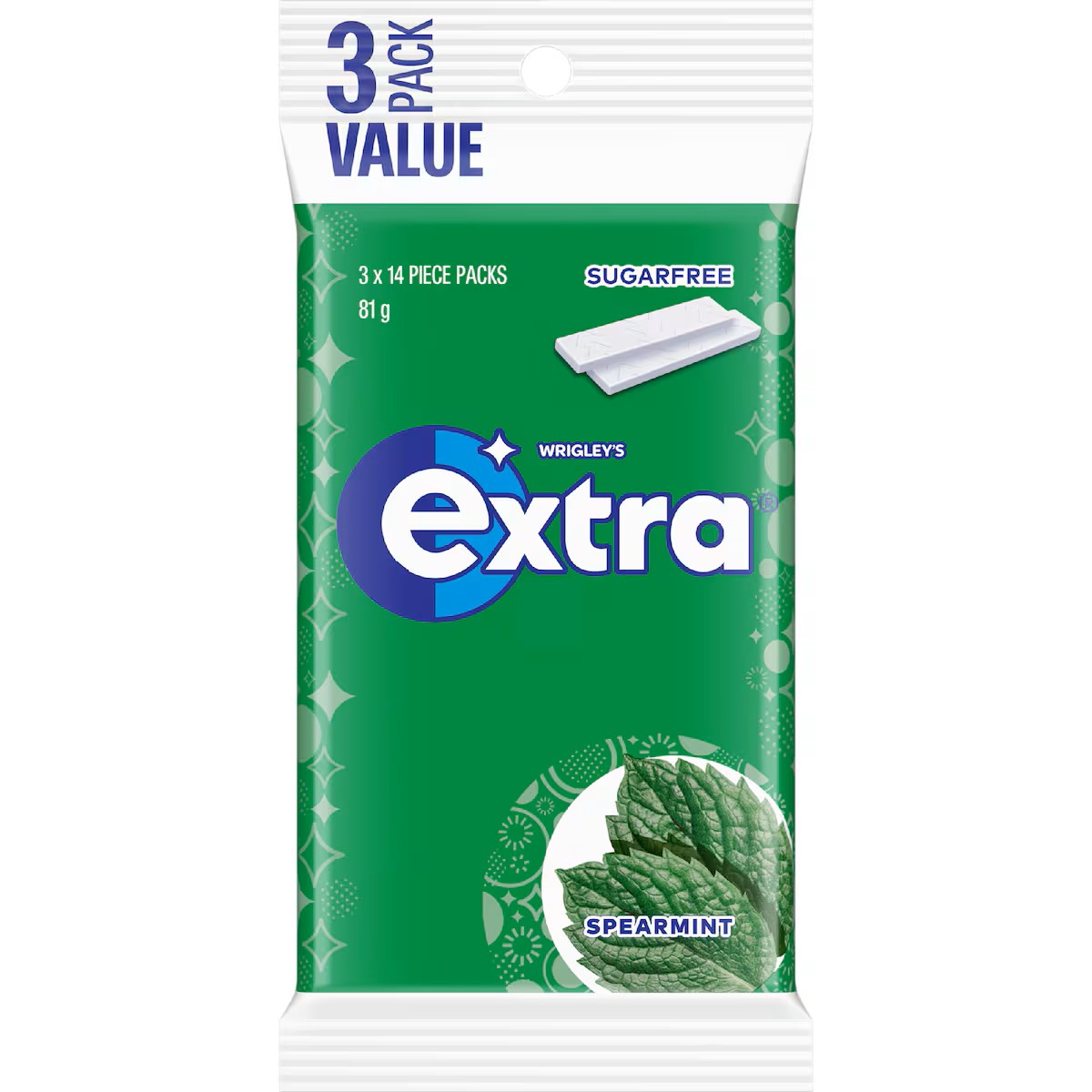 Extra Spearmint Sugar Free Chewing Gum 81g