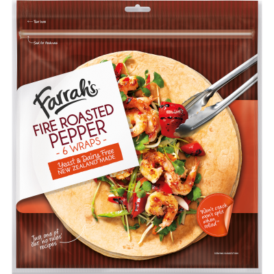 Farrah's Fire Roasted Pepper Wraps 6pk