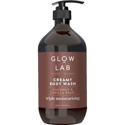 Glow Lab Coconut & Vanilla Bean Triple Moisturising Creamy Body Wash 900ml