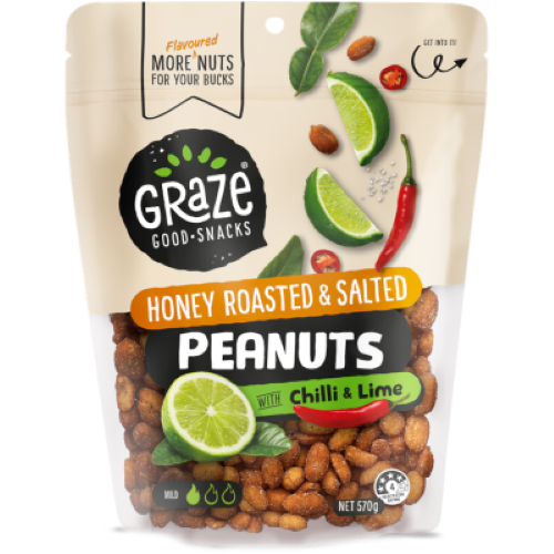Graze Honey Chilli & Lime Peanuts 570g