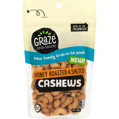 Graze Honey Roasted & Salted Cashews 150g