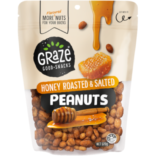 Graze Honey Roasted & Salted Peanuts 570g
