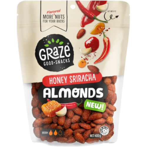 Graze Honey Sriracha Almonds 400g