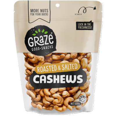 Graze Roasted & Salted Cashews 500g