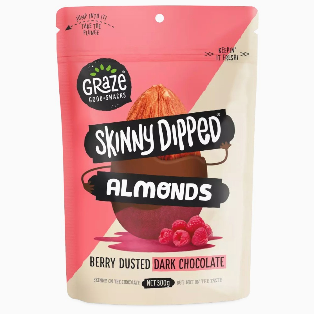 Graze Skinny Dipped Berry Dusted Chocolate Almonds 300g