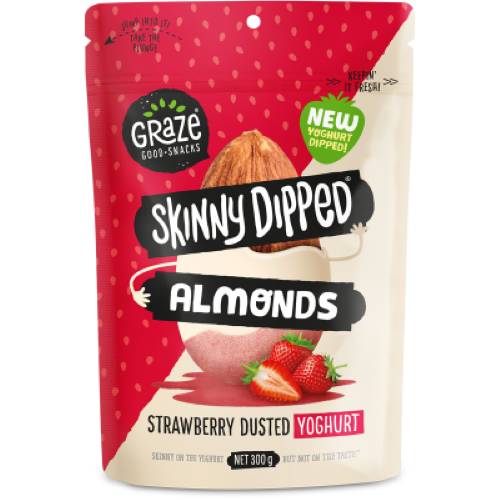 Graze Skinny Dipped Strawberry Dusted Yoghurt Almonds 300g