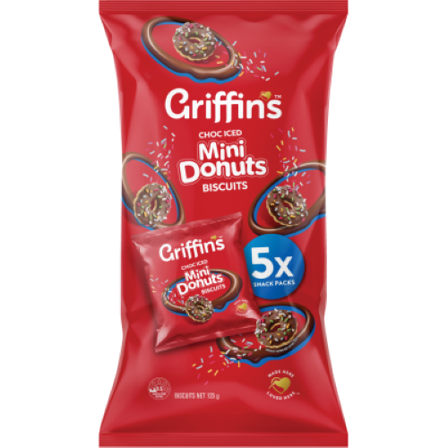 Griffin's Choc Iced Mini Donuts Biscuits 125g