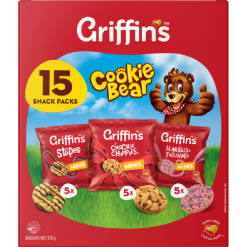 Griffin's Cookie Bear Mixed Biscuits Snack Packs 15 x 25g