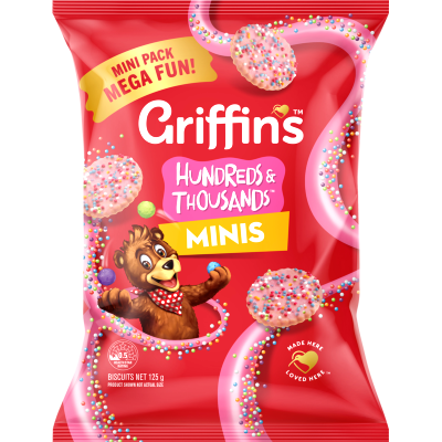 Griffin's Hundreds & Thousands Minis Biscuits 125g
