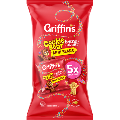 Griffin's Mini Bears 100s & 1000s Biscuits 5 x 25g