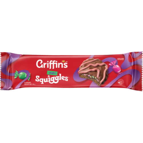 Griffin's Squiggles Candy Chocolate Biscuits 215g