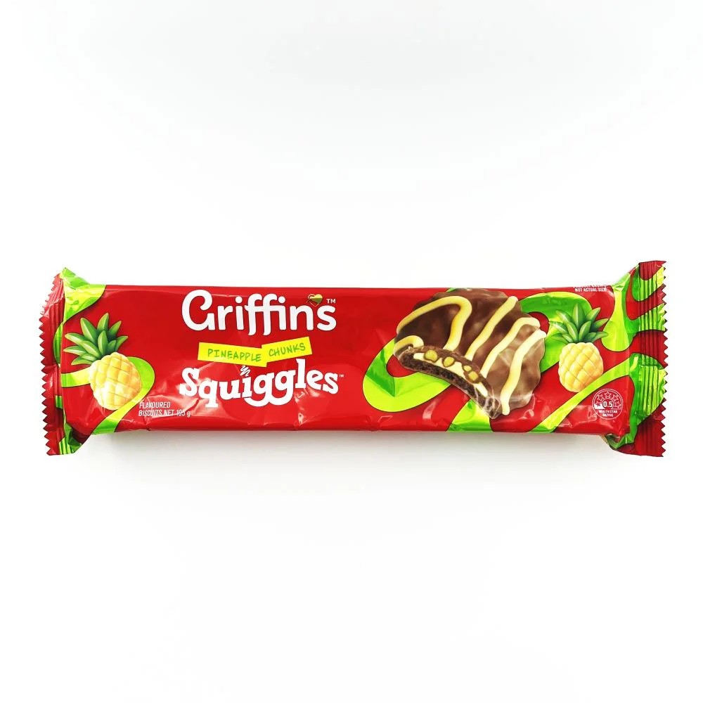 Griffin's Squiggles Pineapple Chunks Chocolate Biscuits 195g