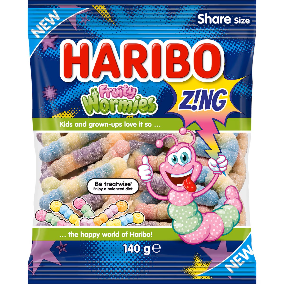 Haribo Fruity Wormies Confectionery 140g